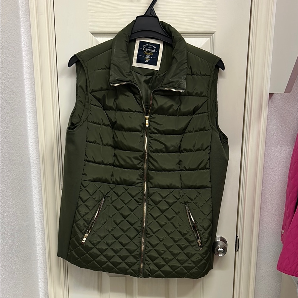 Cavalini Olive Green Quilted Vest
